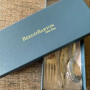 Reed & Barton Silver Utensil Set in Blue Box- safari edition